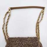 ANTEPRIMA LUCCHETTO ルッケット 2 スモール フラップ付きチェーンバッグ ワイヤーバッグ カード付き ショルダーバッグ FANGO OPACO エナメルファンゴカーキ ブラウン レディース アンテプリマ【中古】6-0118G♪