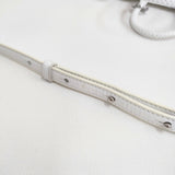 ANTEPRIMA INTRECCIO イントレッチオモード ミニアトゥーラ 縦型 ワイヤーバッグ カード付き ショルダーバッグ LATTE METALLICO オーロラホワイト レディース アンテプリマ【中古】6-0118G♪