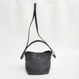Longchamp ROSEAU ESSENTIAL S ロゾ エッセンシャル 2WAY バケットバッグ レザー ハンドバッグ ブラック レディース ロンシャン【中古】6-0118G♪