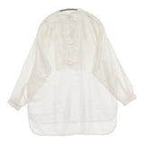BUNON Pintuck Long Blouse ピンタック シルク インド製 サイズM ブラウス シャツ オフホワイト レディース ブノン【中古】6-0403M♪