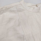 BUNON Pintuck Long Blouse ピンタック シルク インド製 サイズM ブラウス シャツ オフホワイト レディース ブノン【中古】6-0403M♪