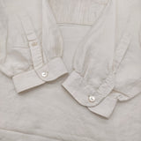 BUNON Pintuck Long Blouse ピンタック シルク インド製 サイズM ブラウス シャツ オフホワイト レディース ブノン【中古】6-0403M♪