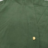 Mame Kurogouchi Fibrillated V-Neck Shirt 定価58300円 サイズ1 キュプラ Vネック ブラウス シャツ 24AW グリーン レディース マメクロゴウチ【中古】6-0131M♪