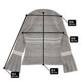 Mame Kurogouchi Mishima Karatsu Floral Pattern Knitted Cardigan 三島唐津 印花柄 定価63800円 カーディガン 24AW グレー ホワイト レディース マメクロゴウチ【中古】6-0131T♪