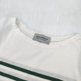 JOHN SMEDLEY コットン ボーダー イギリス製 長袖Ｔシャツ カットソー ロンＴ グリーン ホワイト レディース ジョンスメドレー【中古】6-0321M△