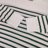 JOHN SMEDLEY コットン ボーダー イギリス製 長袖Ｔシャツ カットソー ロンＴ グリーン ホワイト レディース ジョンスメドレー【中古】6-0321M△