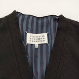 MAISON MARGIELA ダメージ加工 ストライプ レイヤード サイズS カーディガン 21AW ブラック メンズ メゾンマルジェラ【中古】6-0131T♪