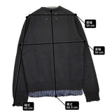 MAISON MARGIELA ダメージ加工 ストライプ レイヤード サイズS カーディガン 21AW ブラック メンズ メゾンマルジェラ【中古】6-0131T♪