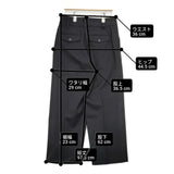 MARGARET HOWELL 578-1243004 WOOL COTTON SERGE TROUSERS 定価37400円 パンツ 21AW ブラック レディース マーガレットハウエル【中古】6-0131T△