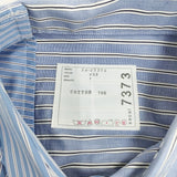 Sacai ストライプ ポプリンシャツ アシンメトリック 24SS 24-07373 サイズ1 プリーツ 半袖シャツ ブルー ホワイト レディース サカイ【中古】6-0506S◎