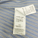 Sacai ストライプ ポプリンシャツ アシンメトリック 24SS 24-07373 サイズ1 プリーツ 半袖シャツ ブルー ホワイト レディース サカイ【中古】6-0506S◎