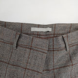 theory luxe MARICA GREN FLANNEL チェック柄 ウール混 サイズ40 キュロット グレージュ ブラウン レディース セオリーリュクス【中古】6-0131T△