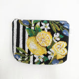 FEILER 新品 シチリアーノボーダーポーチ レモン ポーチ ブラック イエロー レディース フェイラー【中古】6-0130G◎#