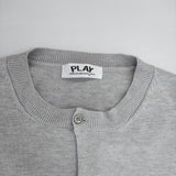 PLAY COMME des GARCONS OR-T013 ハート ウール クルーネック カーディガン AD2017 ライトグレー レディース プレイコムデギャルソン【中古】6-0131T△