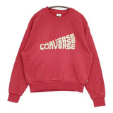 CONVERSE ピーチ裏毛クラックロゴグラフィックPO トレーナー サイズM コットン スウェット レッド レディース コンバース【中古】6-0321M△