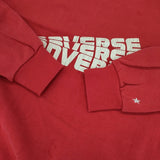 CONVERSE ピーチ裏毛クラックロゴグラフィックPO トレーナー サイズM コットン スウェット レッド レディース コンバース【中古】6-0321M△
