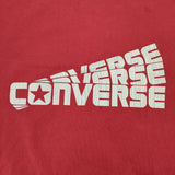 CONVERSE ピーチ裏毛クラックロゴグラフィックPO トレーナー サイズM コットン スウェット レッド レディース コンバース【中古】6-0321M△