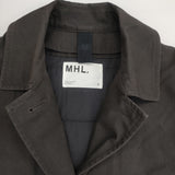 MHL. 595-1210502 PROOFED COTTON NYLON TWILL ダウンライナー付き 定価62700円 サイズ0 ステンカラーコート 21AW ダークブラウン レディース エムエイチエル【中古】6-1007T△