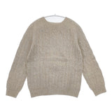 LAURENCE J.SMITH イギリス製 ウール サイズ34 ケーブル セーター ニット ベージュ レディース ローレンスジェイスミス【中古】6-0131T♪