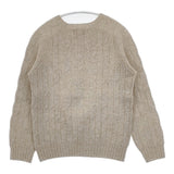 LAURENCE J.SMITH イギリス製 ウール サイズ34 ケーブル セーター ニット ベージュ レディース ローレンスジェイスミス【中古】6-0131T♪