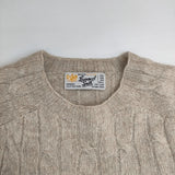 LAURENCE J.SMITH イギリス製 ウール サイズ34 ケーブル セーター ニット ベージュ レディース ローレンスジェイスミス【中古】6-0131T♪