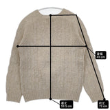 LAURENCE J.SMITH イギリス製 ウール サイズ34 ケーブル セーター ニット ベージュ レディース ローレンスジェイスミス【中古】6-0131T♪