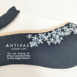 ANTIPAST 新品 シアー シースルー 花柄 ショートソックス 靴下 ネイビー レディース アンティパスト【中古】6-0122G◎