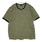 marimekko コットン ボーダー 半袖Ｔシャツ カットソー ブラック ライトグリーン レディース マリメッコ【中古】6-0624S∞