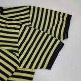 marimekko コットン ボーダー 半袖Ｔシャツ カットソー ブラック ライトグリーン レディース マリメッコ【中古】6-0624S∞