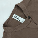 MHL. WASHED DRY COTTON POPLIN SHIRT 定価25300円 595-3253502 プルオーバー ブラウス シャツ 23AW ブラウン レディース エムエイチエル【中古】6-0420M∞