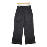 MHL. CRISP COTTON TWILL 595-4143502 コットン ワイド パンツ 24SS ブラック レディース エムエイチエル【中古】6-0420G∞