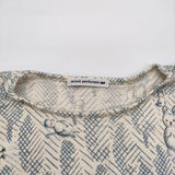 mina perhonen lumiukko ロングスリーブ ウールカットソー aba8831 サイズ38 定価30800円 長袖Ｔシャツ カットソー ロンＴ 23AW オフホワイト ライトブルー レディース ミナペルホネン【中古】6-0914T♪
