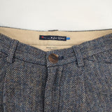 Pal'las Palace ウール リネン ヘリンボーン テーパード パンツ ネイビー ミックス レディース パラスパレス【中古】6-0819T∞