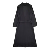 agnes b. ベルト付き ガウン 羽織 コットンコート ロング カーディガン ブラック レディース アニエスベー【中古】6-0409M∞