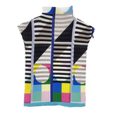 me ISSEY MIYAKE プリーツ マルチカラー ハイネック MI31FK473 フレンチスリーブ カットソー 多色 レディース ミー イッセイミヤケ【中古】6-0506S◎