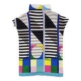 me ISSEY MIYAKE プリーツ マルチカラー ハイネック MI31FK473 フレンチスリーブ カットソー 多色 レディース ミー イッセイミヤケ【中古】6-0506S◎