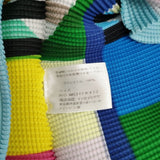me ISSEY MIYAKE プリーツ マルチカラー ハイネック MI31FK473 フレンチスリーブ カットソー 多色 レディース ミー イッセイミヤケ【中古】6-0506S◎