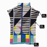 me ISSEY MIYAKE プリーツ マルチカラー ハイネック MI31FK473 フレンチスリーブ カットソー 多色 レディース ミー イッセイミヤケ【中古】6-0506S◎