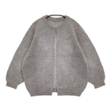 中川政七商店 ヘンプ混ウールの透かし編みカーディガン 定価23100円 カーディガン グレー レディース 中川政七商店【中古】6-0131T♪