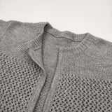 中川政七商店 ヘンプ混ウールの透かし編みカーディガン 定価23100円 カーディガン グレー レディース 中川政七商店【中古】6-0131T♪