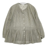 Sally Scott レースカーディガン ペプラム ブラウス シャツ カーキ レディース サリースコット【中古】6-0502M∞
