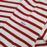 ORCIVAL コットン ボーダー 長袖Ｔシャツ カットソー ロンＴ オフホワイト レッド レディース オーシバル/オーチバル【中古】6-0409M∞