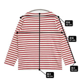 ORCIVAL コットン ボーダー 長袖Ｔシャツ カットソー ロンＴ オフホワイト レッド レディース オーシバル/オーチバル【中古】6-0409M∞