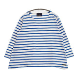 Le Minor コットン ボーダー フランス製 Aライン Ｔシャツ カットソー ホワイト ブルー レディース ルミノア【中古】6-0409M∞
