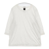 homspun 天竺七分袖Tシャツ XL 定価6000円 182-6450 Ｔシャツ カットソー ホワイト レディース ホームスパン【中古】6-0608M∞
