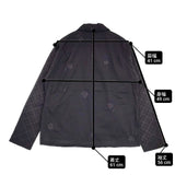Haat ISSEY MIYAKE 刺繍 刺し子 カシュクール HA64FJ503 インド製 長袖シャツ ネイビー レディース ハートイッセイミヤケ【中古】6-0416M∞