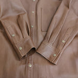 RETROVE L'Appartement Sheep Leather Jacket シープレザージャケット シャツ 定価165000円 24AW ブラウン レディース アパルトモン【中古】6-0131T♪