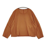 babaghuri J0553UB131 コットン天竺のレディスカットソー 日本製 みかん茶 定価33000円 長袖Ｔシャツ カットソー ロンＴ オレンジ レディース ババグーリ【中古】6-0203M♪