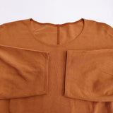 babaghuri J0553UB131 コットン天竺のレディスカットソー 日本製 みかん茶 定価33000円 長袖Ｔシャツ カットソー ロンＴ オレンジ レディース ババグーリ【中古】6-0203M♪