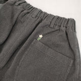 babaghuri J0544FP842 コットンウール インド製 ワンポイント刺繍 サイズS パンツ チャコールグレー レディース ババグーリ【中古】6-0416G∞